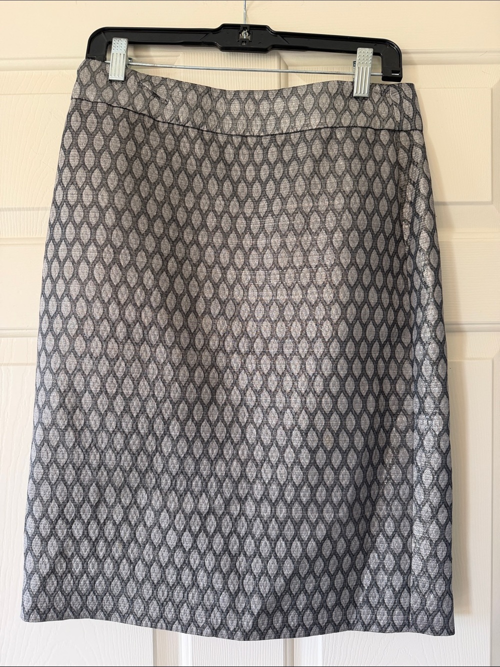 J. Crew Silver and Gray Geometric A-Line Skirt